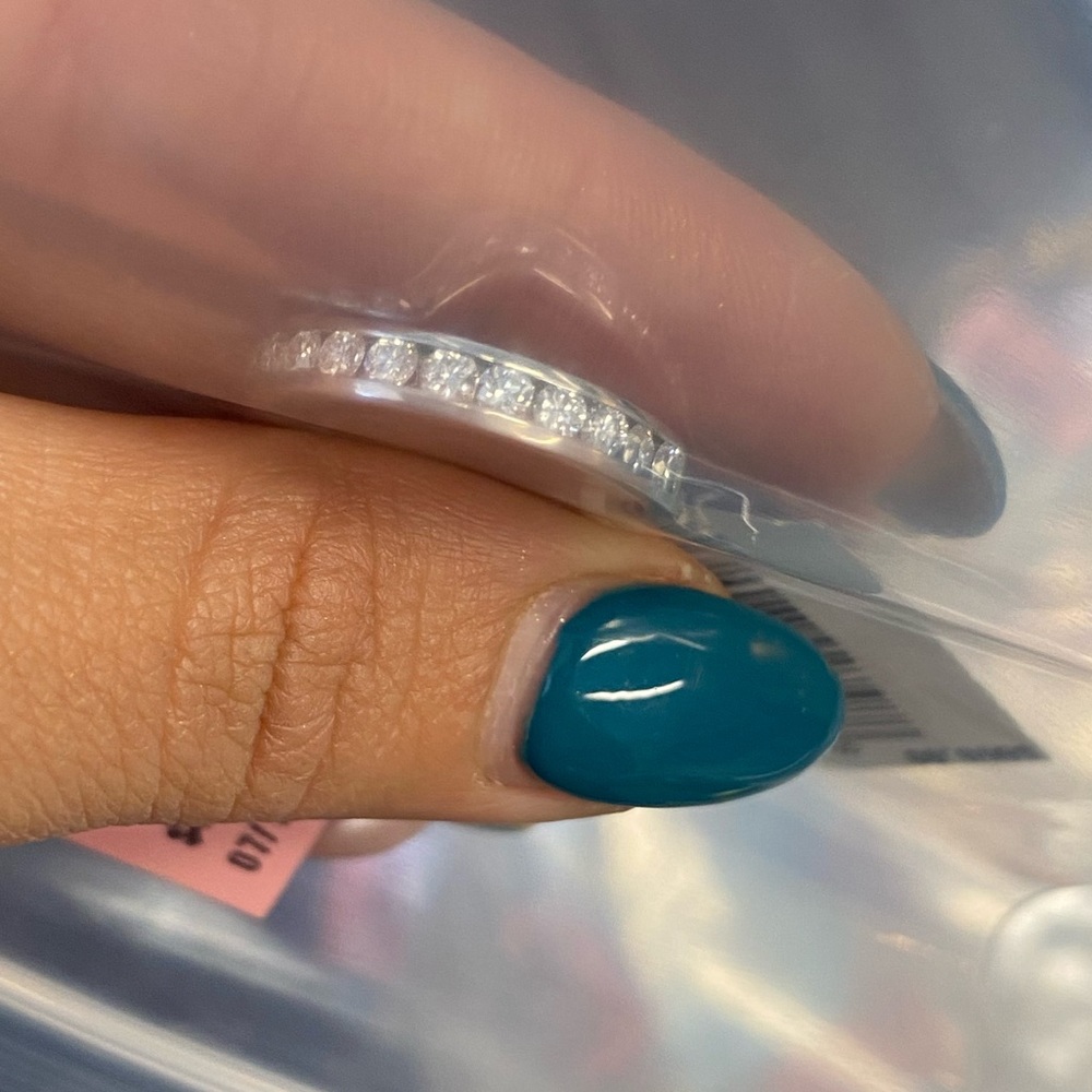 1/2 Carat T.w. Lab Grown Diamond Channel Sterling Silver Wedding Band Women's - Picture 7 of 10